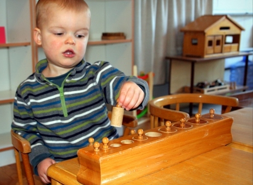 Toddler Montessori Class cyllinder block